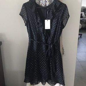 Bardot foil spotty dress